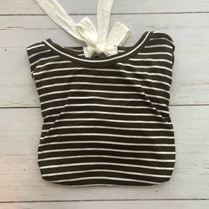 Sweet Claire Striped Ruffle Tee